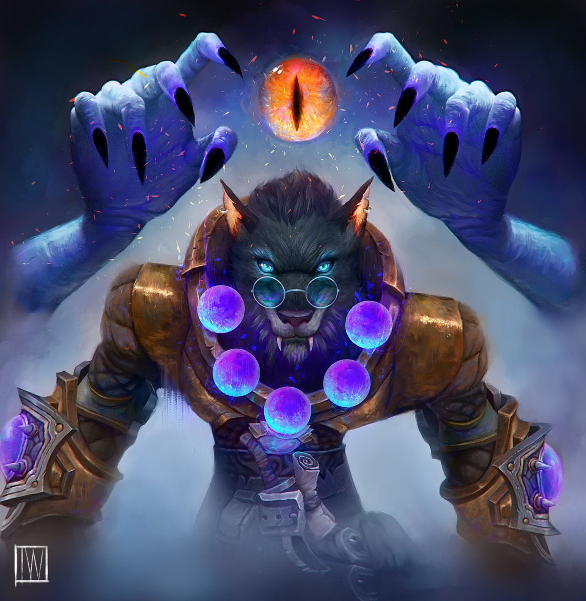 A piece I did last year for <a href="/BastilleButler/">Bastille the Butler</a> that I never got around to uploading. This is their #worgen character from #worldofwarcraft. (I love #WoW commissions because they're always so fantastical.) 🐺⚔️🛡️

#art #fanart #warcraft