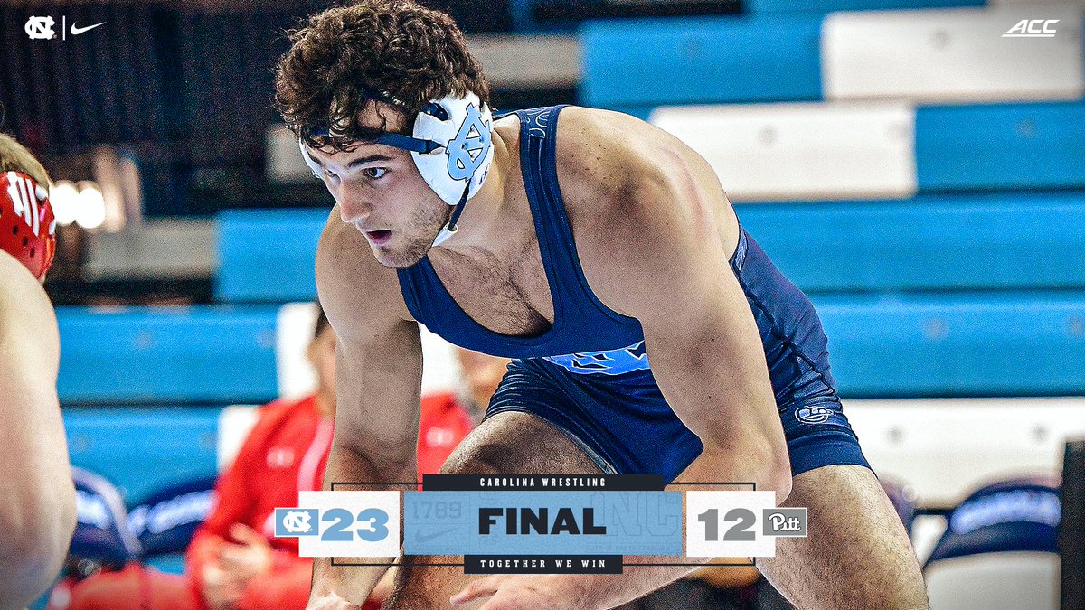 UNCWrestling's tweet photo. CAROLINA VICTORY.

No. 14 UNC tops No. 15 Pittsburgh, 23-12

#GoHeels | #WeWantMore https://t.co/Bk68NM4cdJ