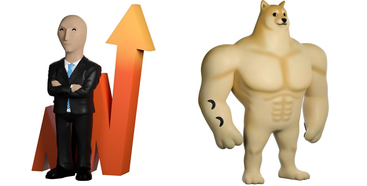 Stonks &amp; Swole Doge Vinyl Figure preorders are $22.99 each on Entertainment Earth bit.ly/2Mwr8sY