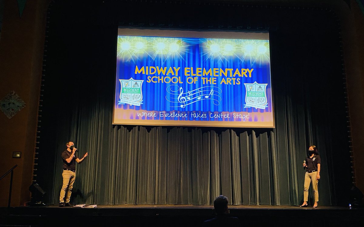 Spreading that #MidwayMagic 🎉Today Mr. Pombonyo &amp; Mrs. Quinn were invited to @WDPAC to represent Midway &amp; speak to members of Leadership Seminole  about the incredible things happening at our school! Thank you Leadership Seminole for inviting us and supporting the arts! 🧡💚