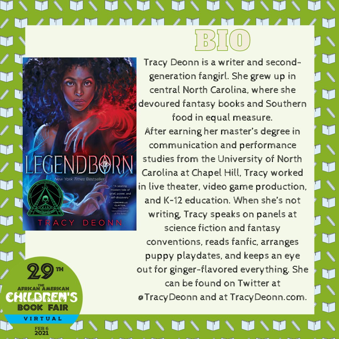 AACBookFair's tweet image. Author Spotlight:  Tracy Deonn | @tracydeonn 

Thank you, Tracy Deonn, for being one of the participants in the 29th Annual African American Children&apos;s Book Fair!