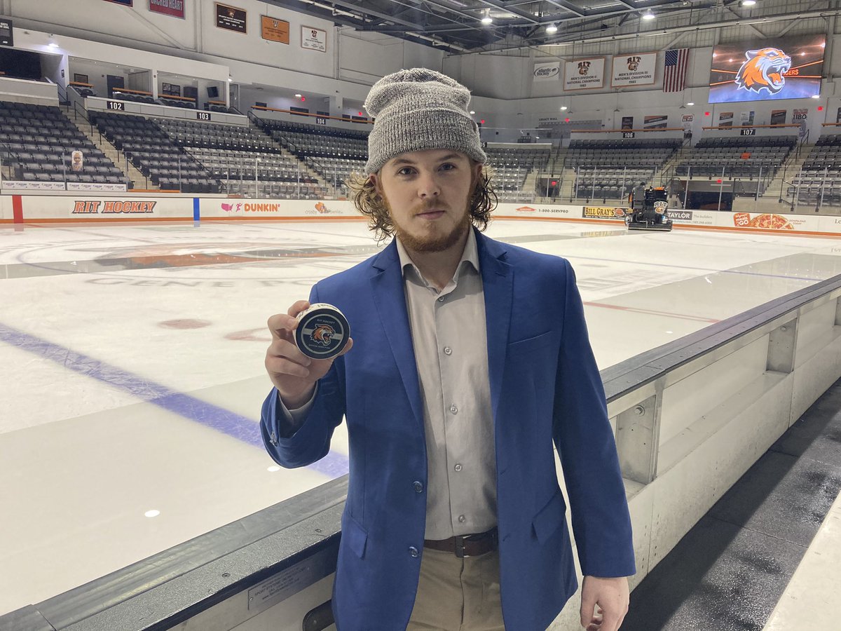 HurstMHockey's tweet photo. Congratulations to @brenschneider9 on scoring his first NCAA goal!!! ☘️#FirstsAreFun #HurstHockey https://t.co/U1FZVbR83p
