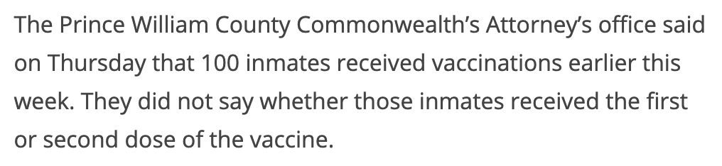 This week, I almost cried with relief hearing that some of our clients were getting the vaccination, only to walk into court and hear the Commonwealth’s Attorney’s office immediately turn that around as a reason that the court should take the outbreak less seriously.