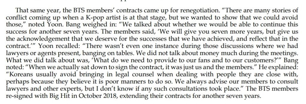 So.They didn’t make a last minute decision. They had time. They talked abt it. It’s fair to guess they thought abt it, the future, their goals/dreams, the pressure etc, a lot.We even know from the Harvard Business Review BTS talked abt what they wanted frm BH if they continued+