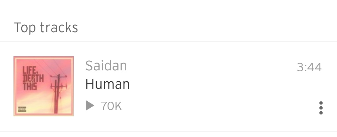 An amazing moment where I can say.... My song has hit 70k plays in soundcloud...... 😱😱😱 Thank you so much to everyone

Listen to Human by Saidan on #SoundCloud
soundcloud.app.goo.gl/v15yR

#irishrapper #irish #hiphop #music #clonmel #Saidan