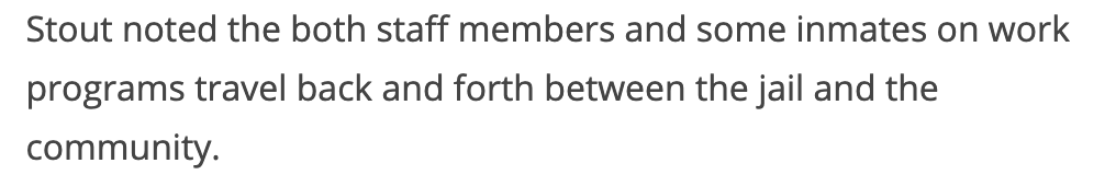 And it's a public health problem for the WHOLE COMMUNITY. Jail is not a bubble.