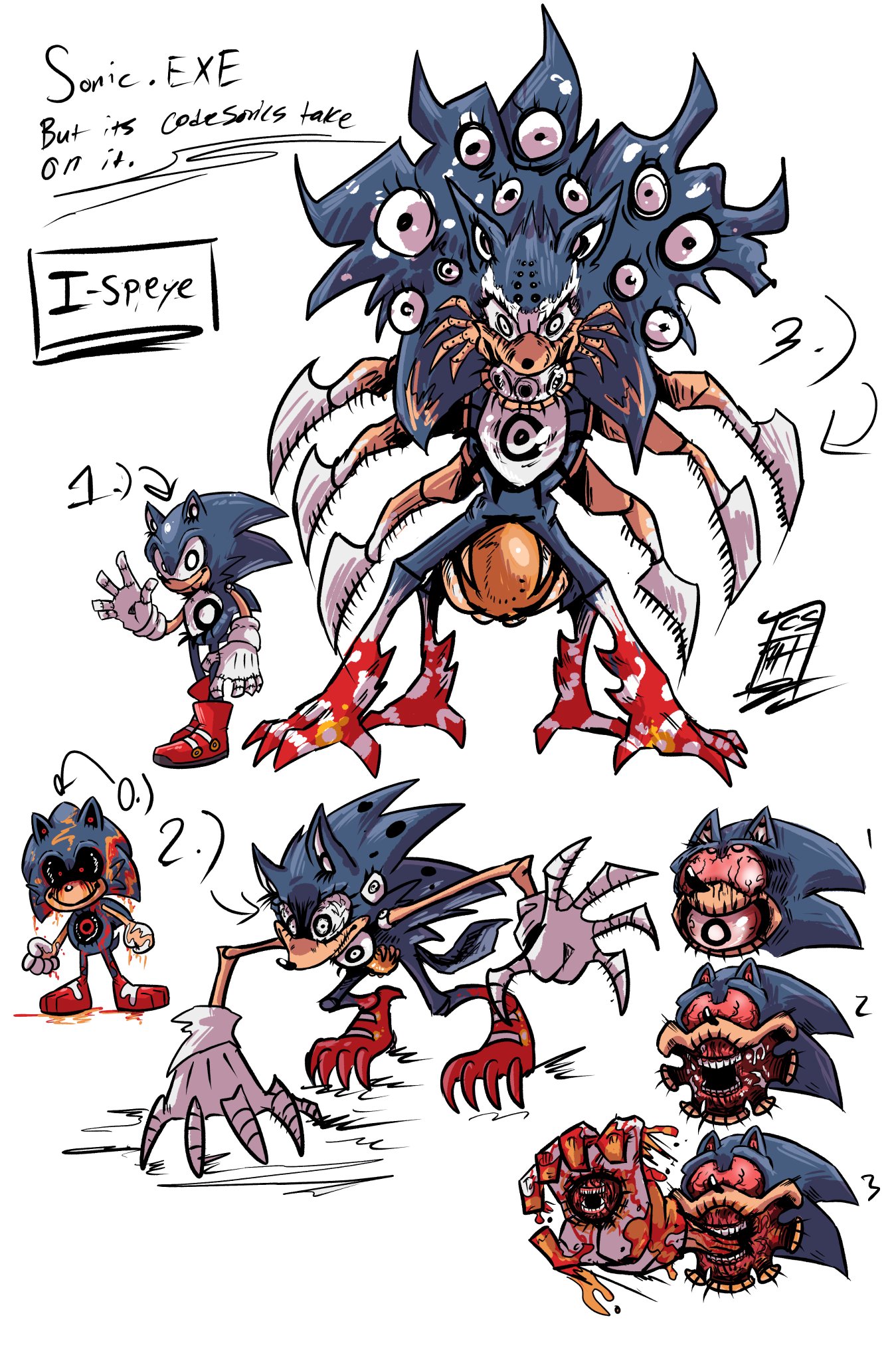 SPEED ART: Sonic.EXE Form 2 REVISITED 