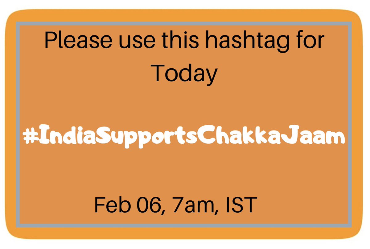dhillonaman's tweet photo. Its Chakka-Jaam day and #IndiaSupportsChakkaJaam https://t.co/W3OzZDuSii