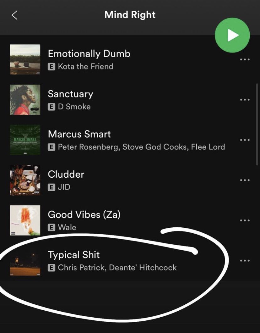 Chris Patrick was just added to the “Most Necessary” &amp; “Mind Right” playlists on Spotify 🧡🧡
