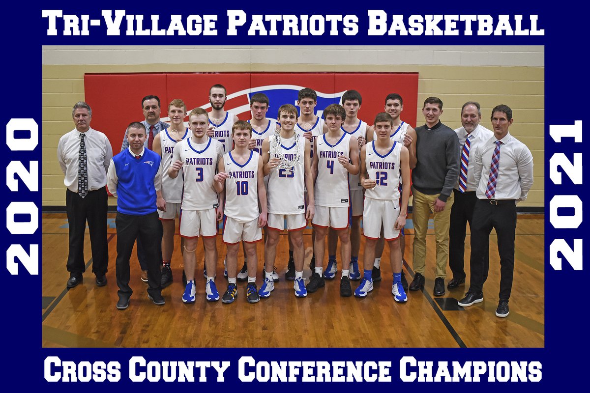 AP #4 Tri-Village Boys Basketball team improved to 20-0 on the Year &amp; 11-0 in the CCC &amp; won the Cross County Conference League Title in win over Miami East tonight.