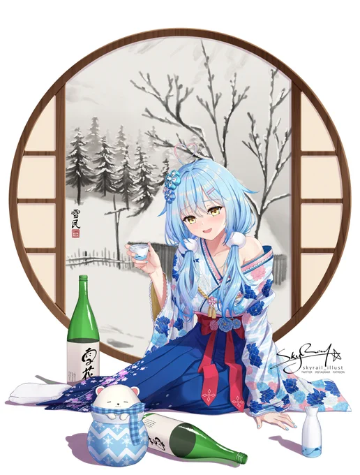 酒が大好きなラミィちゃん ☃️
#雪花ラミィ #LamyArt 