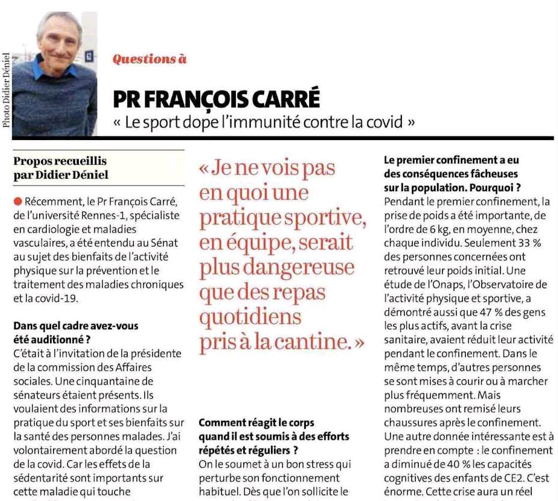 LMDSlefilm's tweet photo. GO 🏃🏻🏃‍♀️👉 Merci au Pr François Carré d'insister sur l'importance de l'activité physique pour renforcer notre immunité contre la Covid. 
"Plus nous bougeons, moins nous avons de risque d'être touchés par le virus". Et aussi moins de risques de développer une forme grave. 🙏 https://t.co/Pk56dtZgt5