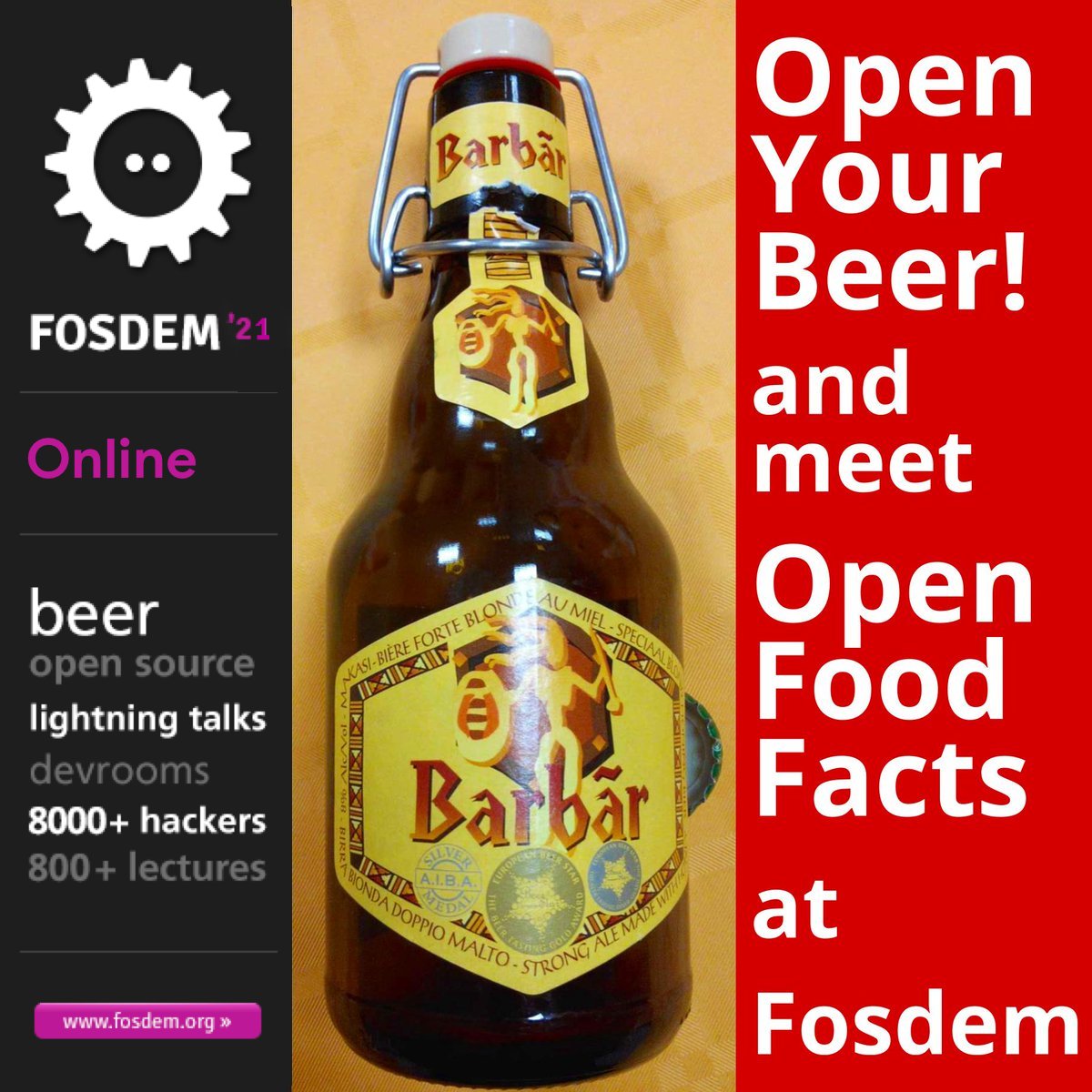 Open your beer and meet Open Food Facts at the virtual FOSDEM