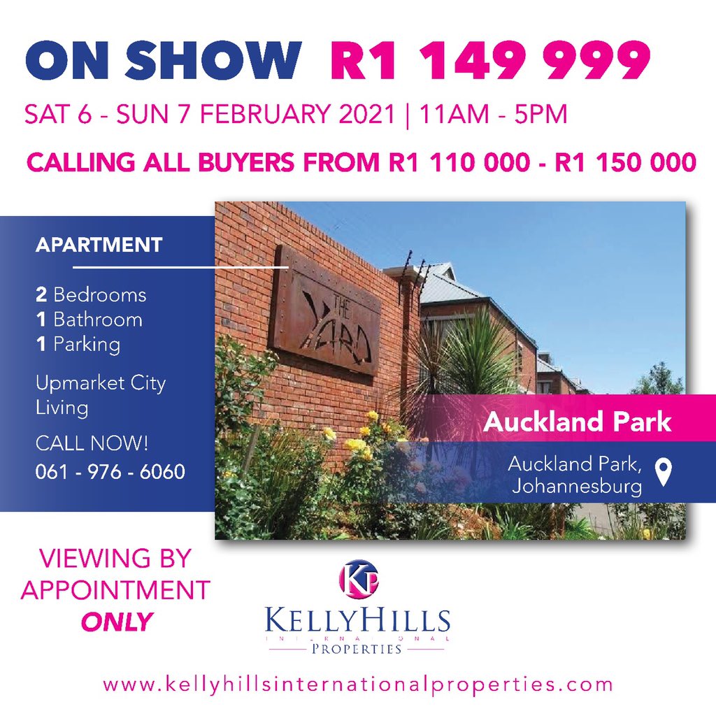 KellyhillsP's tweet photo. SHOWHOUSES: WEEKEND SALES

BARGAIN!!! BARGAIN!!! BARGAIN 

CALL NOW AND RESERVE A SPOT TO VIEW AND NEGOTIATE THAT DREAM HOME OR THOSE INVESTMENT PROPERTIES 

VIEWINGS BY APPOINTMENT

T: +27 (10) 005 - 5430
E: hello@kellyhillsint.com
W: https://t.co/7Y55xgvfDe #stopforcingthings https://t.co/bdh3wsiCuI