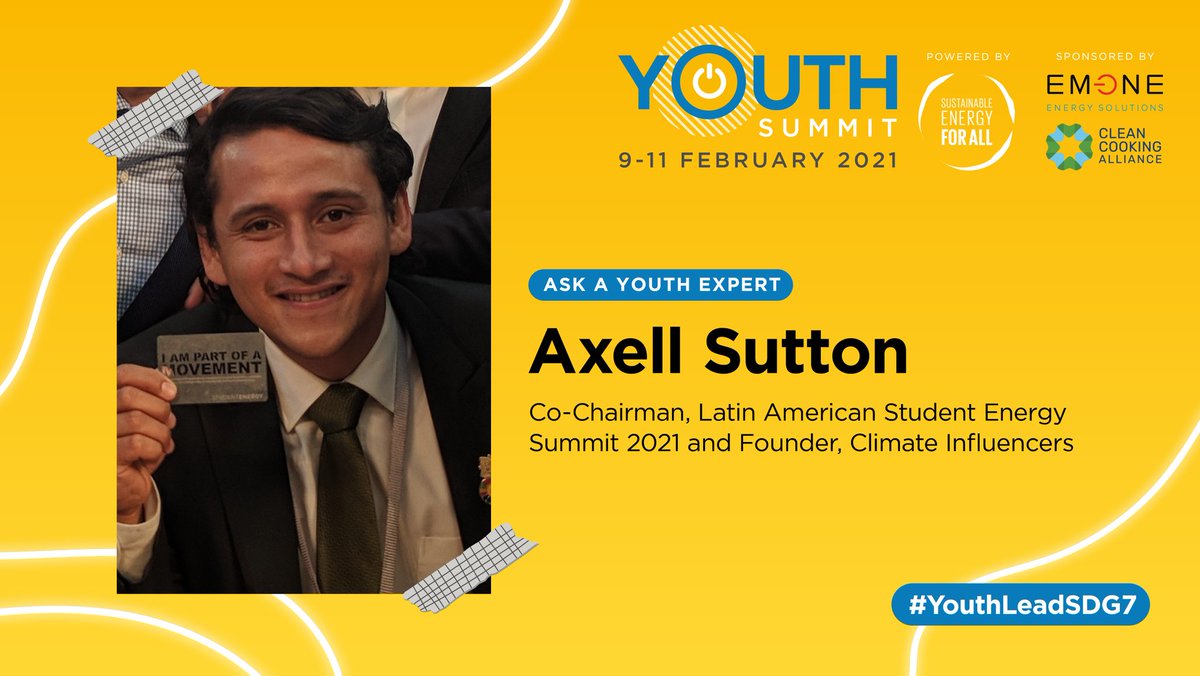 SuttonAxell's tweet photo. Este próximo Martes 9 de Febrero hablaré sobre Educación Energética 4.0 en la #YouthSummit de @SEforALLorg, un adelanto de lo que se viene con @lases2021 y como nos reinventamos para impactar cada día a mas jóvenes latinos.

@ClimateInfluen2 @cejmexico
@SEatUdeG https://t.co/peOPqXPhrx