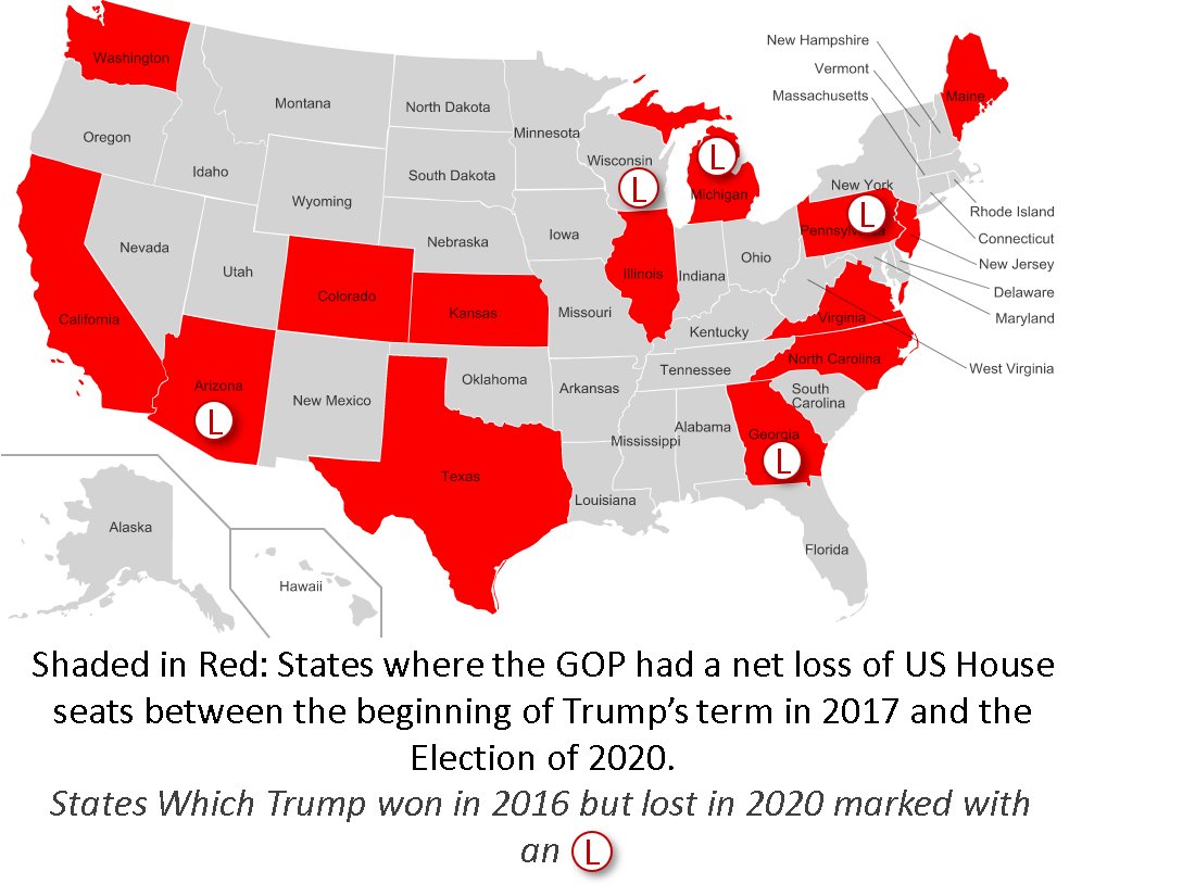 Map 6: Where Trump's party lost House Seats since Trump took office.