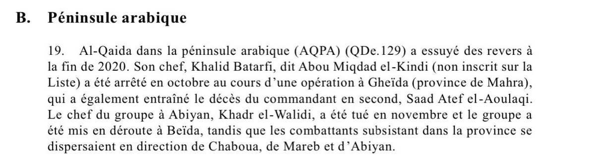 (5) L’annonce est noyée dans un sous paragraphe d’un rapport de 28 pages, alors qu’elle est majeure, inégalée et inédite sans l’histoire d’ #AQ. END.  https://documents-dds-ny.un.org/doc/UNDOC/GEN/N21/000/99/PDF/N2100099.pdf?OpenElement
