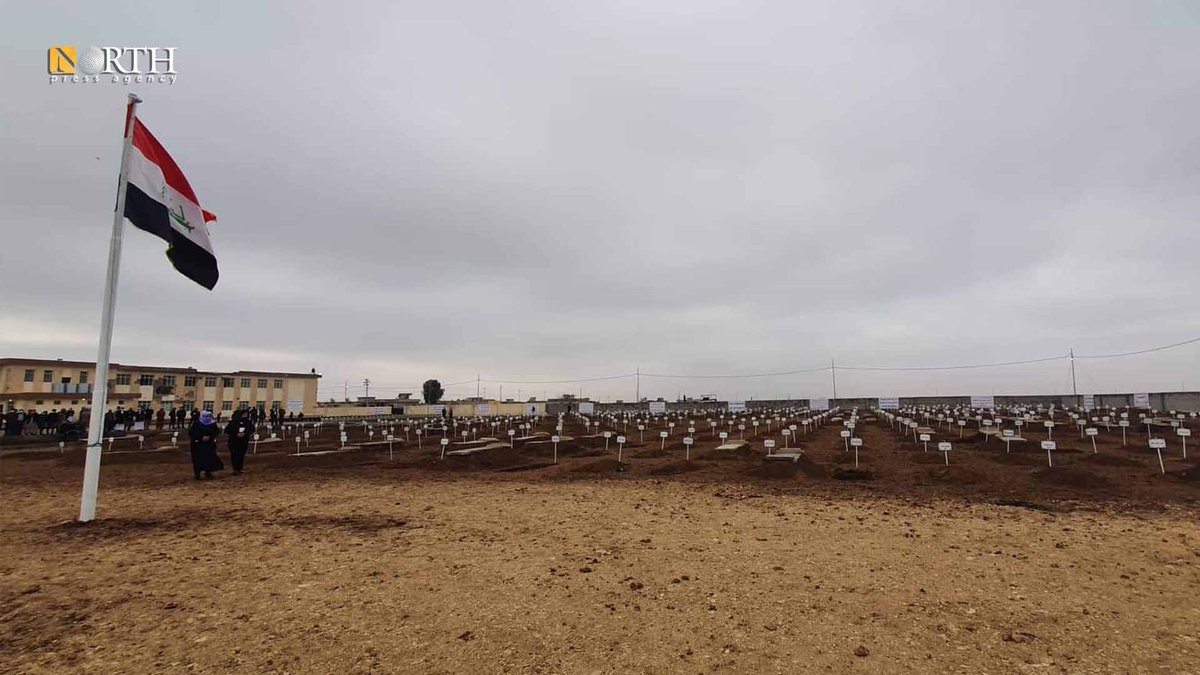 NPA_English's tweet photo. Kojo village, south Sinjar: Latest preparations for ceremonies of receiving bodies of 104 victims of Kojo massacre in 2014. 
Erbil - North Press https://t.co/RKPdrPTbHW