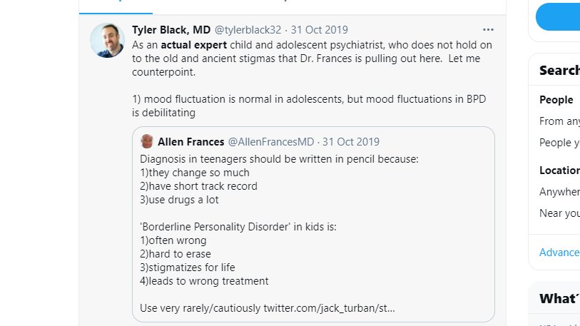 Lol imagine thinking you are an expert and then saying a diagnosis of Borderline Personality Disorder in children is often helpful.