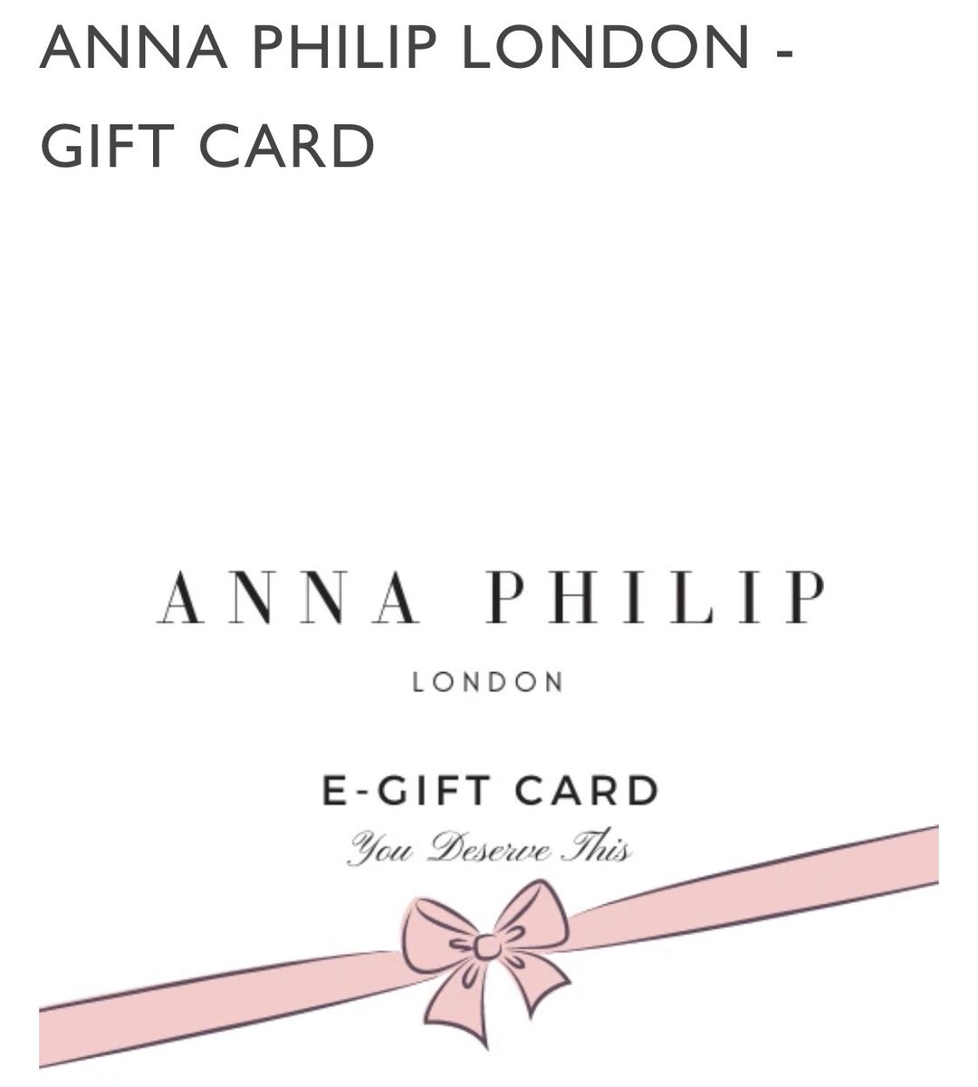 You don’t have to be sure what to get them yet 🤍

*Gift cards are delivered instantly*

annaphilipldn.com/collections/gi…