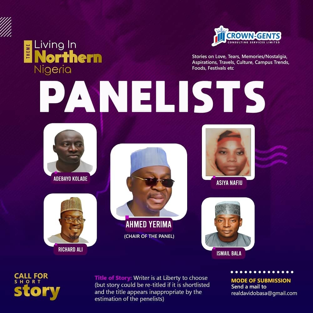 Have you submitted your entry? You can still do so before 16th February. I'm on a panel chaired by oga Ahmed Yerima, seeking stories of life in northern Nigeria for an anthology. I want to see your entry, okay?

- Ra.
