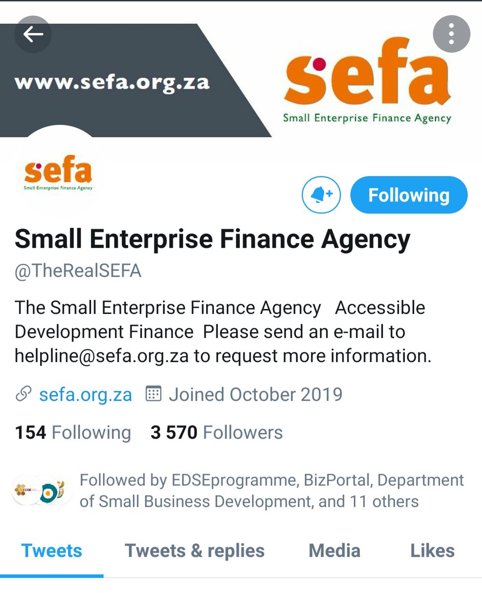Follow us on this handle to keep yourself up to date with new funding opportunities available at Sefa.#Spread the word.
