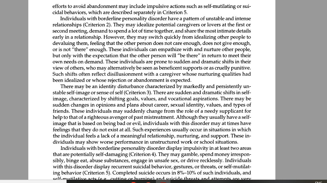 The description in the DSM of a person with borderline personality disorder is the caricature of a toxic narcissist, stupid, impulsive, irrational and self-absorbed with no redeeming qualities.