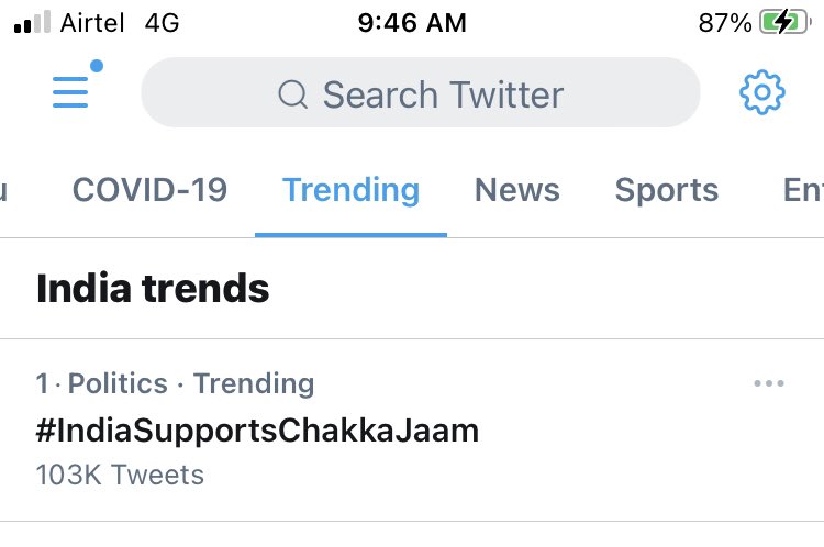 Davinder_7's tweet photo. Bhagat is asleep and we have completed 100k tweets

Done100k💪🏻👍🏻

#IndiaSupportsChakkaJaam https://t.co/2bac18zJoe
