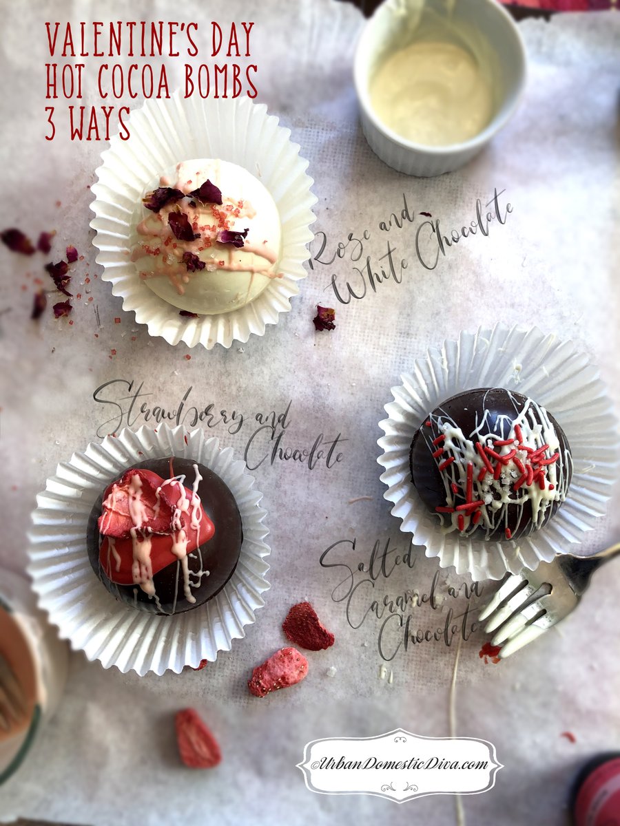 Today on Fridays with Flora, it’s Valentine hot cocoa bombs! Rose white chocolate hot cocoa, salted caramel chocolate hot cocoa, and strawberry chocolate hot cocoa. In this hot cocoa bomb tutorial, I show you how to temper chocolate the lazy-girl way! youtu.be/_9hJ_8MAn_A