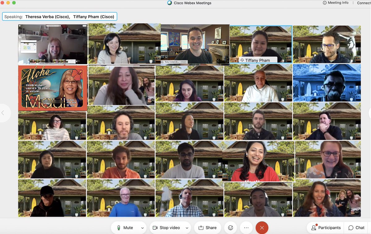 VarshaKanwar's tweet image. Definitely our #CiscoCX Customer &amp;amp; Partner Experience team @tcolon, Pat Tittiranonda, @reesavee know best how to celebrate micro &amp;amp; macro moments that matter. Wonderful 15yrs #Ciscoversary &amp;amp; promo celebrations 🎉 for the most lovely Laurie Santos. #WeAreCisco #LoveWhereYouWork ❤️