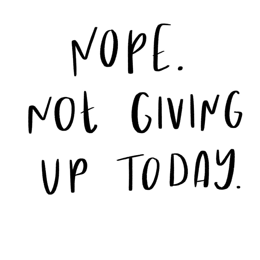 Nope, not giving up today!

I'm no quitter &amp; neither are you!

You were made for better things!
#brainstormforbraininjury #braininjury #dontquit