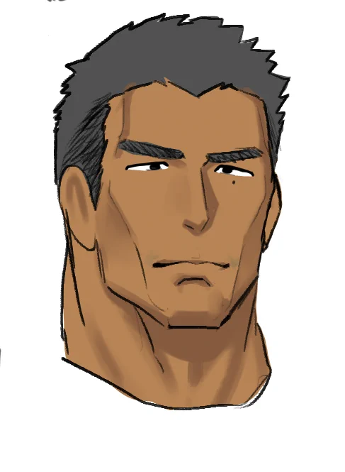 鼻を目立たせない顔の練習、わりといい感じのキャラになったかも 