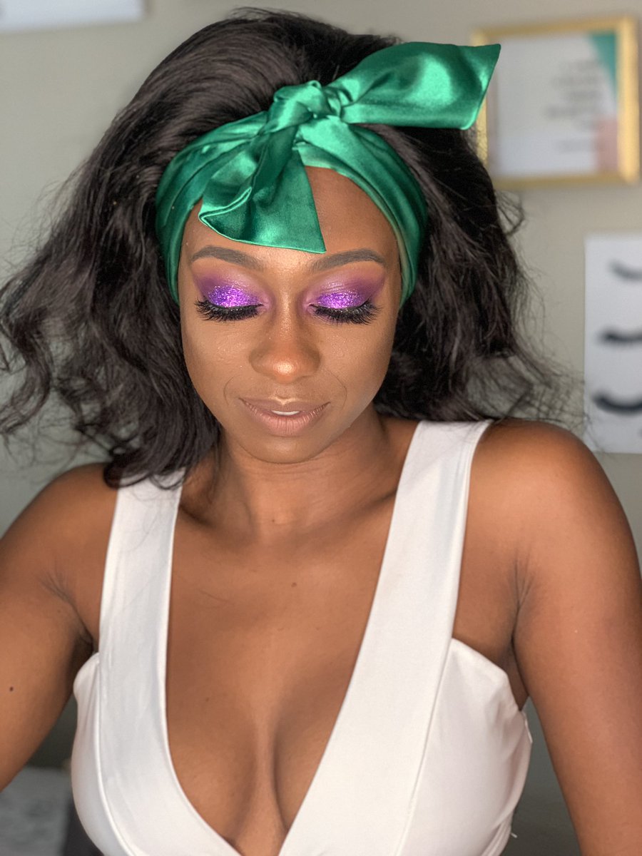 CocoaslayBeauty's tweet photo. Just playing around on little sis.. A little purple glitter pop.. Book the look #beatsbycocoaslay #melaninpoppin #slayqueen #dallasmua #mua #purplerain #makeupartist #nofilterneeded https://t.co/ToxxM7mrCn