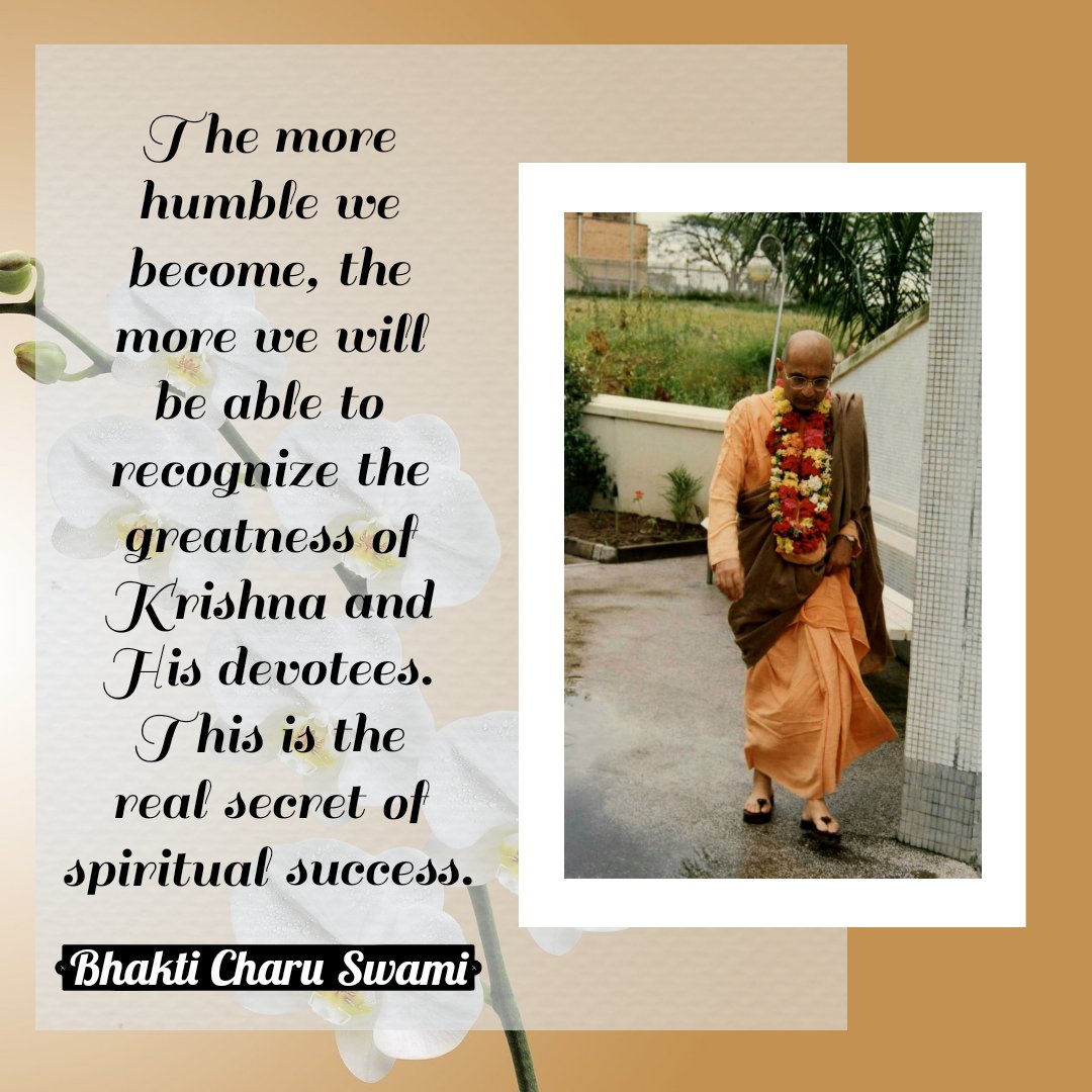 bcswami's tweet photo. Spiritual success: Adorn yourself with the jewel of humility and capture Krishna.

[From “Message to Disciples” in the first edition of Spiritual Connections, September 1993]

#bhakticharuswami #humility #secret #success https://t.co/fibTbswXLb