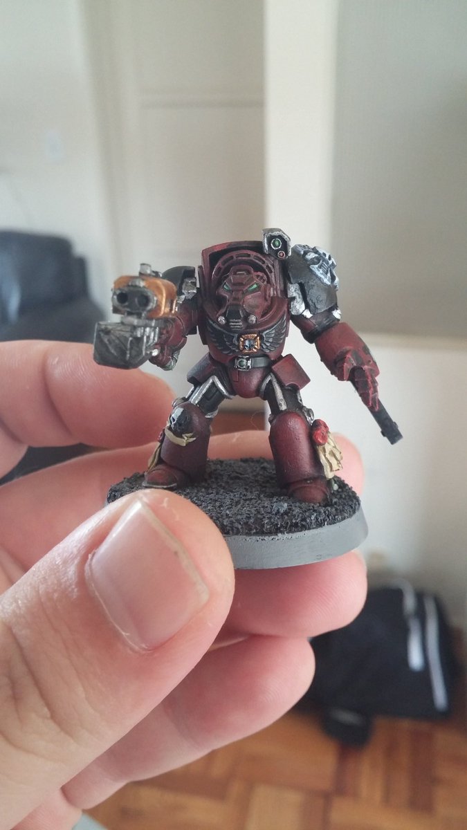The very first mini I painted for the Forgeborn. Circa 2008? Roughly. 
#warhammercommunity #warhammer40k #homebrewchapter #spacemarines #terminator #paintingwarhammer40k #oldmini #projectforgeborn
