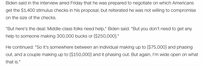 GoodForNowCasts's tweet photo. So, Biden just talked himself down from $300k to $250k all the way down to phasing out after $75k?  👇 https://t.co/DPe39zh6aC