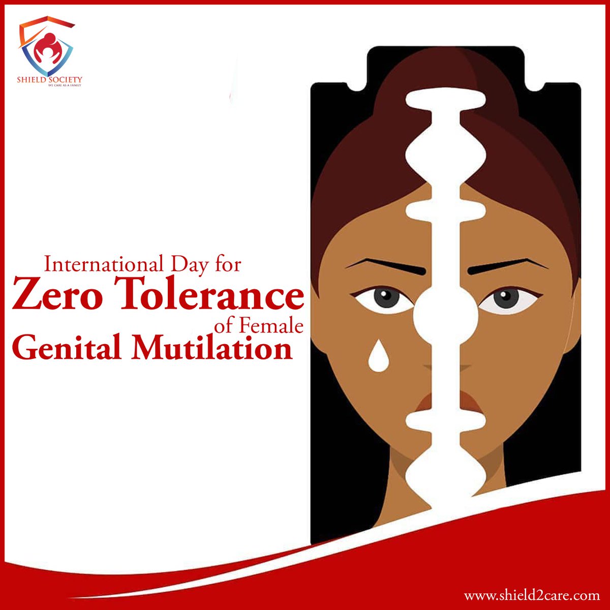 shield2care's tweet photo. International Day of Zero Tolerance for Female Genital Mutilation is a United Nations-sponsored annual awareness day that takes place on February 6 as part of the UN's efforts to eradicate female genital mutilation. It was first introduced in 2003.
 #ENDFGM #AgainstFGM https://t.co/GCGU5Uirt3