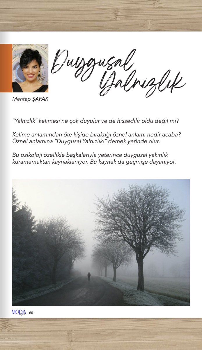 Duygusal yalnızlık 🗞📰📑🖋 
#yazı #psikoloji #moda #mehtapsafak #aile <a href="/bavuldergi/">Bavul Dergi</a> <a href="/SosyolojiDergi/">Sosyoloji Dergisi</a> <a href="/masadergi/">masadergi</a> <a href="/kafadergisi/">KAFA Dergisi</a> <a href="/otdergi/">otdergi</a> <a href="/edebiyatortami/">Edebiyat Ortamı</a> <a href="/edebiyatv/">Edebiyat Vakti</a> <a href="/EdebiyatHaber/">Edebiyat Haber</a> @siyahedebihayat <a href="/SanatveEdebiyat/">----</a> <a href="/KIRAATHANE24/">İstanbul Edebiyat Evi</a> <a href="/yozgatkultur/">Yozgatkültür kitap RT</a> <a href="/dogan_kitap/">Doğan Kitap</a>