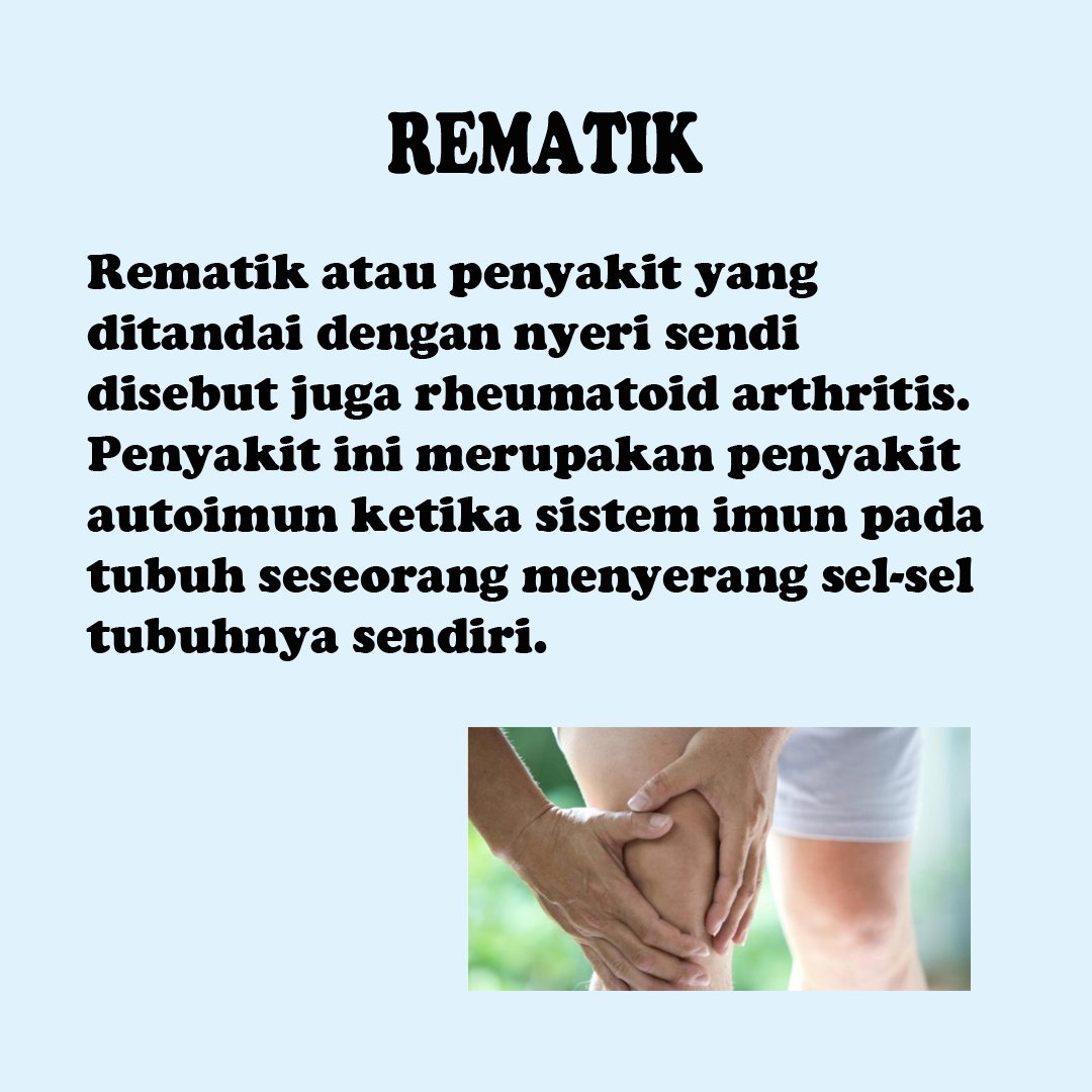 MujarabOfficial's tweet photo. Kenali penyebab rematik
#mujarabofficial #obatmujarab #sinarherbaradix #obatviral #obatherbal #shr #wargamujarab #obatcinaasli #obattradisional #warmuj #obatherbal #obatherbalalami #obatherballengkap #obatcinamurah #obatcina #tokopedia #shopee #jdid #blibi #bukalapak #herballife https://t.co/fzcWmrllLm