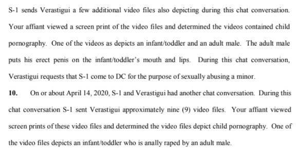 Verastigui allegedly requested that someone join him in Washington, D.C., to sexually abuse a minor. (CW: disturbing language)