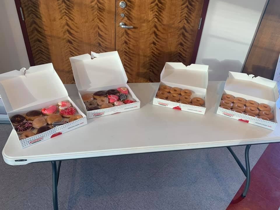 Dunkin’ Donuts, Krispy Kreme, Bundt cakes and lunch from Gemelli’s! We have the best parents. Thank you for a holy and happy #CSW21 

“The secret of happiness is to live moment by moment &amp; to thank God for what He is sending us every day in His goodness.” St. Gianna Beretta Molla