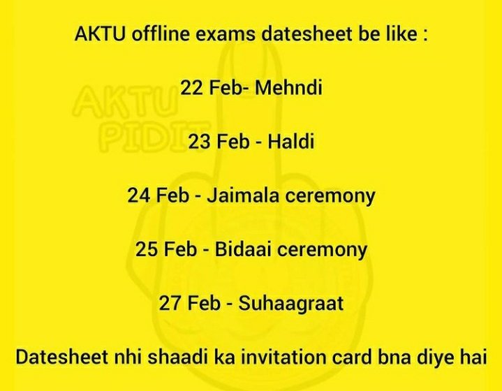 _____Invisible_'s tweet photo. #aktuOnlineExam https://t.co/3E4YldrkWR
@aktuion @Aktuchhatrsangh @OnlineAktu @AktuStudents @AKTU_Lucknow #aktuOnlineExam #education #StudentsLivesMatter https://t.co/YPZzdmi3Uq