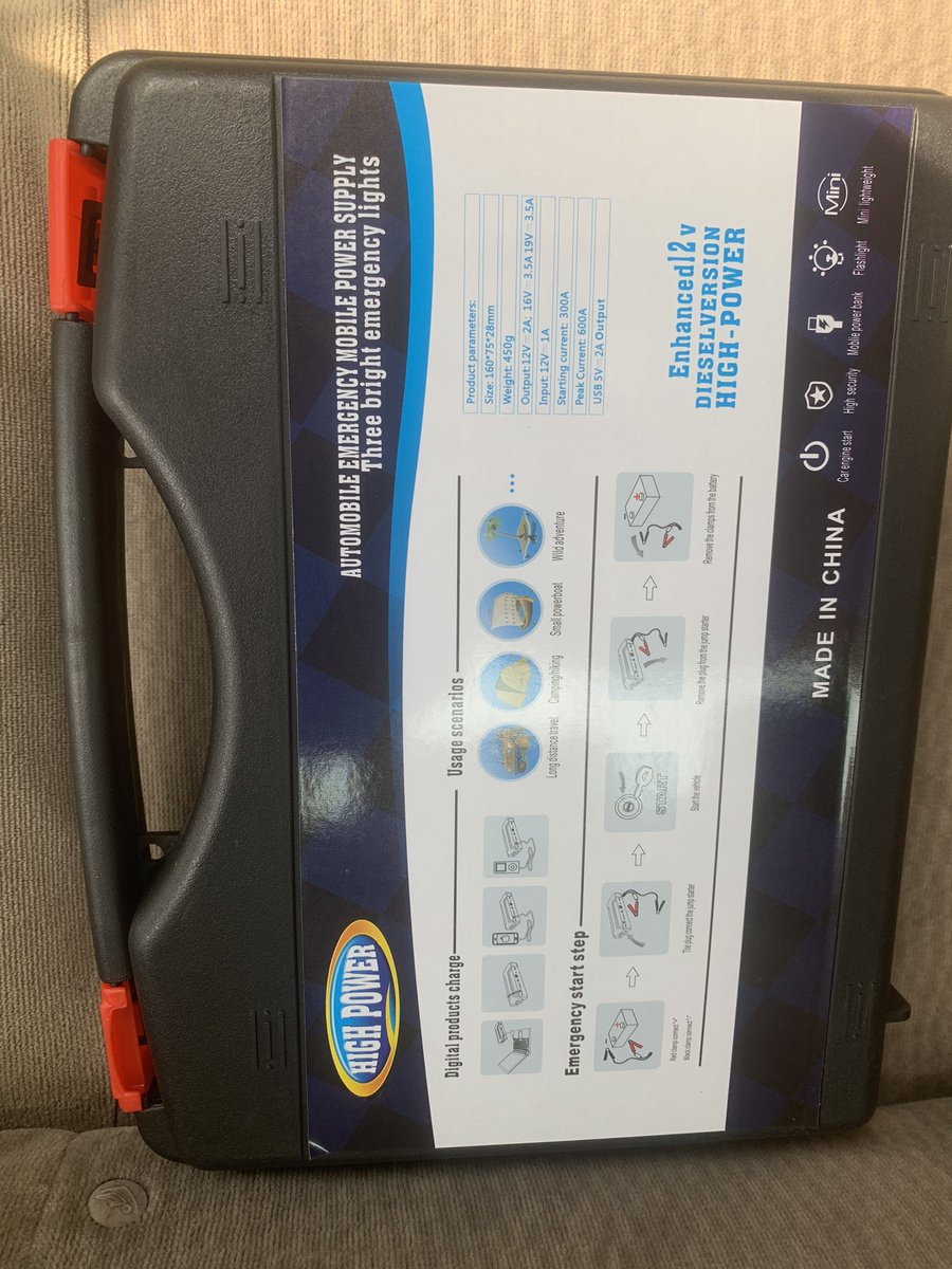 tat_autos's tweet photo. 🚨NEW ARRIVALS🚨
Brand New Automobile Emergency Mobile Power Supply with features like;
*Emergency start clips.
*Safety hammer.
*Double USB Interface
*Emergency light.
*Battery Capacity: 5000mAh
Limited numbers remains in box 📦 
DM if interested!!! 
(Delivery nationwide) https://t.co/BKetV6rfKh