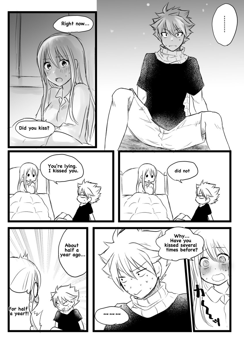 The story of Natsu kissing Lucy sleeping at night, image size:848x1200