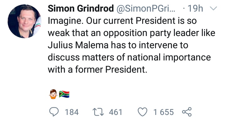 I've seen some tweets on the timeline. I now see that people still don't understand Cyril Ramaphosa's Politics.That man is what we call a 'Smiling Assassin'. He moves slowly, yet with aggression and violence.Where he passes, he destroys.A THREAD:
