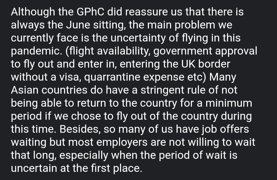 ekcmeo's tweet photo. @pabakz @Neera_86 1. Fly back to the UK
2. Withdraw 
3. Wait for the Summer/Autumn assessment https://t.co/0PxA01FPrO