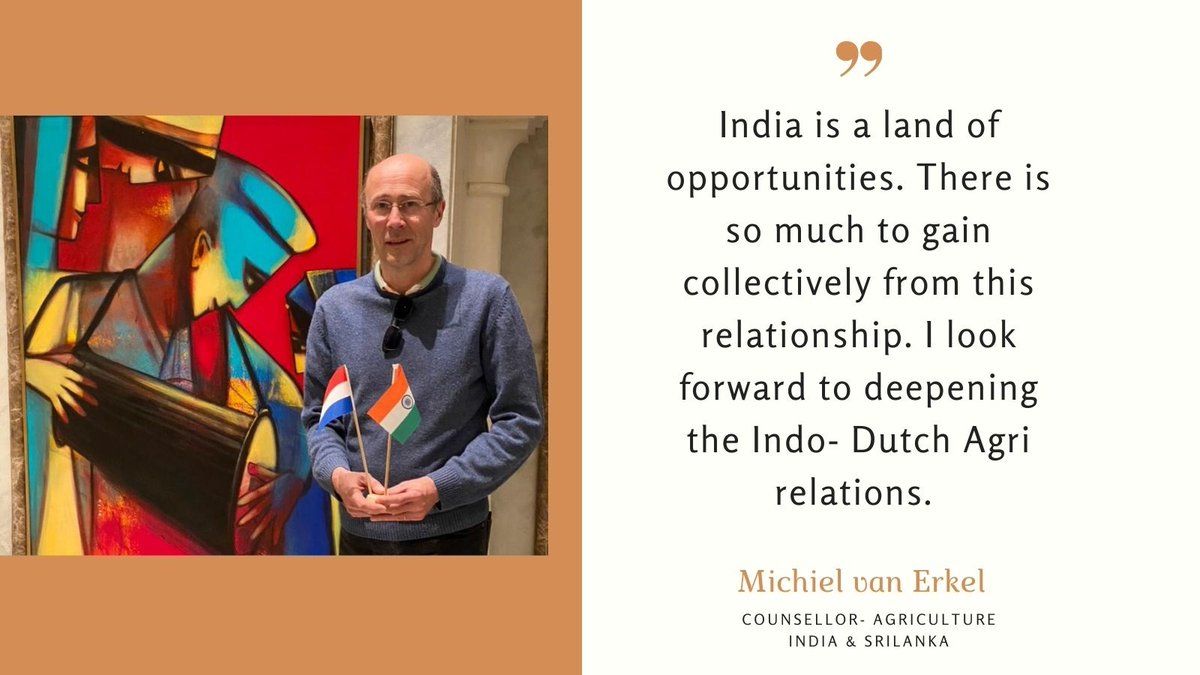 💐Welcome to India!

Join us in welcoming our new colleague Mr Michiel van Erkel, Counsellor- Agriculture to India and Sri Lanka. 

Greetings from <a href="/MichielvanErkel/">Michiel van Erkel</a> !