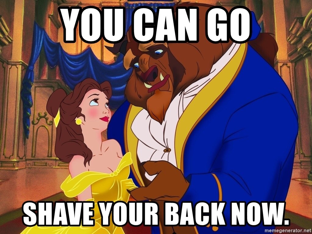 SentientSuit's tweet photo. #IWasntSavedByTheBellBut Beast was probably shaved by the Belle. https://t.co/POmE3D6qHc