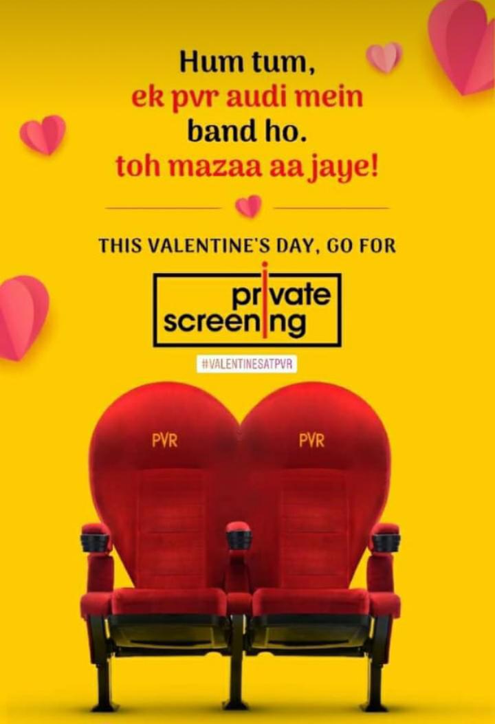 MallPvr's tweet photo. Make your Valentine’s day celebration extraordinary with your own private screening at PVR.

BOOK NOW https://t.co/5ekSLt4chD

#valentinesatpvr 
@_PVRCinemas
@PicturesPVR 
@LivePvr https://t.co/kMl6gZLrAJ