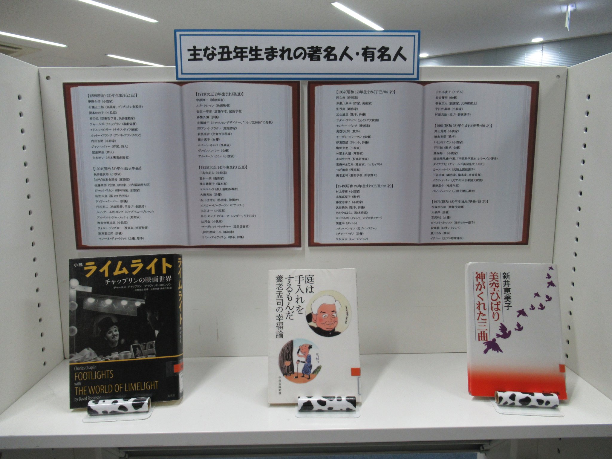 ট ইট র 江戸川区立小岩図書館 2月の特集は 丑年生まれの著名人 有名人 です 干支にちなんで 丑年生まれの著名人の資料を集めました 国内外のセレブや あの作家など 様々なジャンルから 紹介しています 今まで馴染みのなかった人物も 身近に感じ ট ইট র 江戸川区立小岩図書館 2月の特集は 丑年生まれの著名人 有名人 です 干支にちなんで 丑年生まれの著名人の資料を集めました 国内外のセレブや あの作家など 様々なジャンルから 紹介しています 今まで馴染みのなかった人物も 身近に感じ